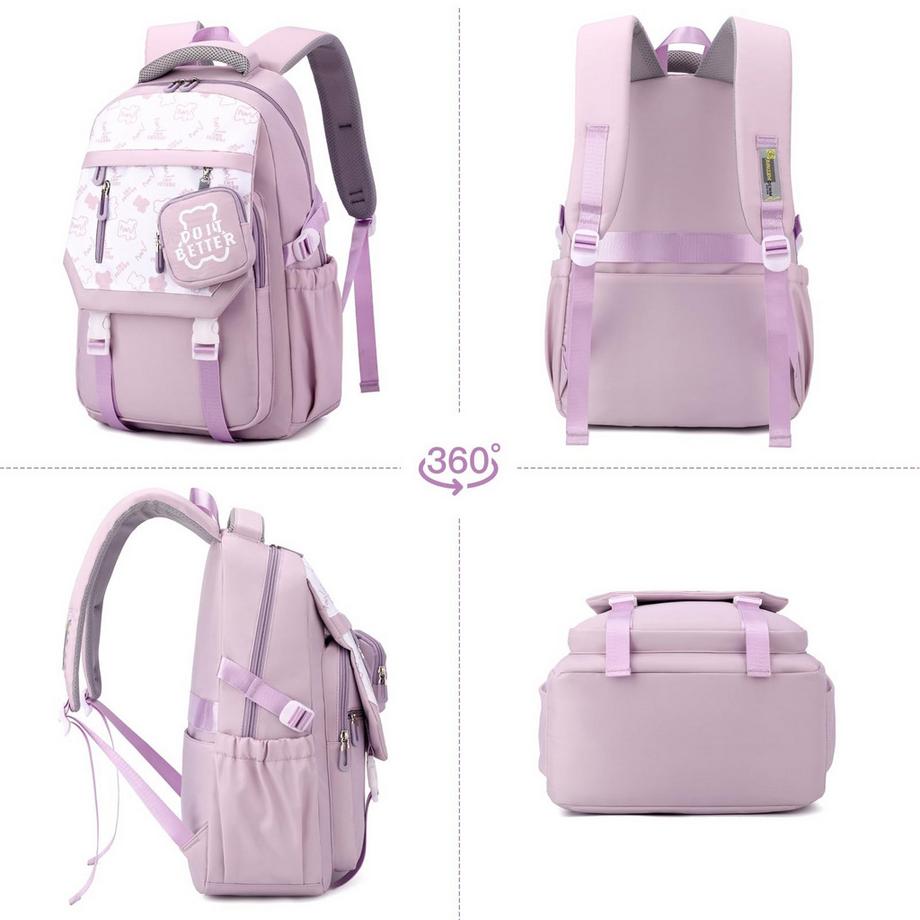 Only-bags.store Zaino scolastico leggero impermeabile per adolescenti con tasche multiple  