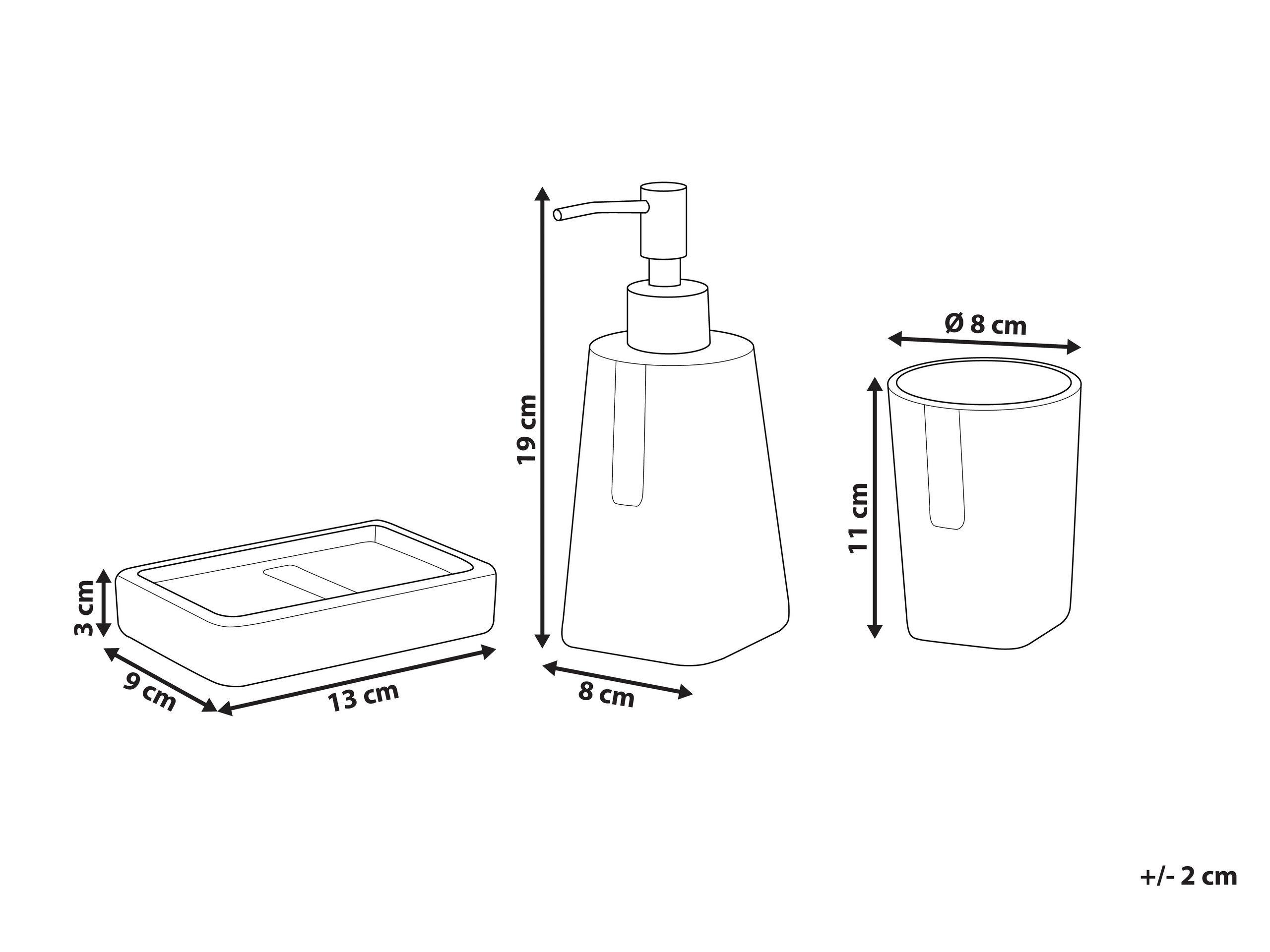 Beliani Set accessoires de salle de bain en Dolomite Moderne SONANA  