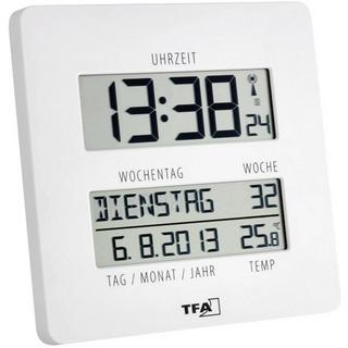 TFA Dostmann Radiocontrollato Orologio da parete 27 mm x 195 mm x 195 mm Bianco  