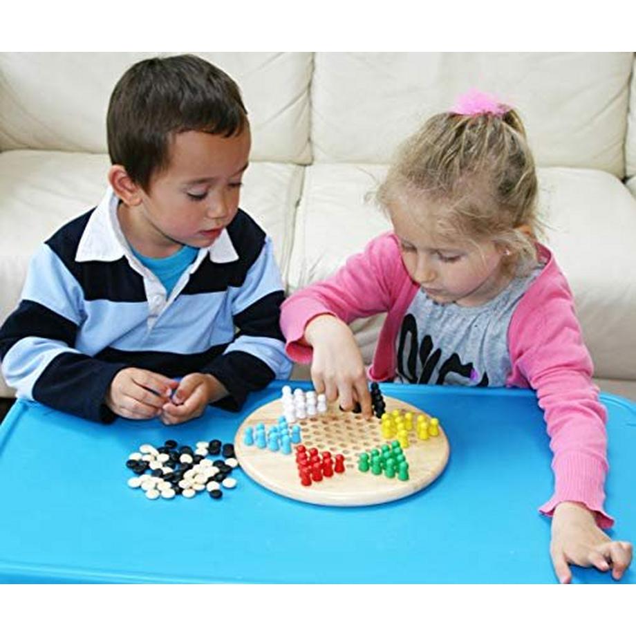 Activity-board  Strategiespiele Halma und chinesisches Spiel GO Gobang (Fünf in Einer Reihe) - 2-in-1 Brettspiel 