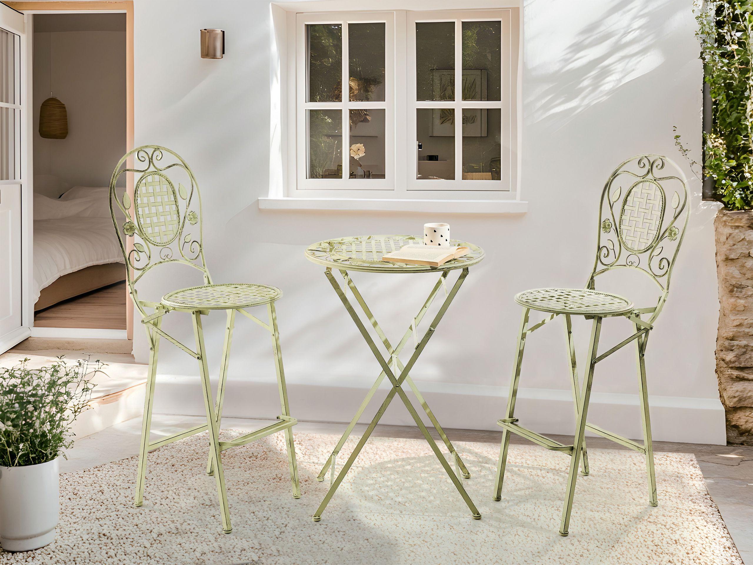 Beliani Ensemble bar de jardin en Métal Rétro BIVIO  