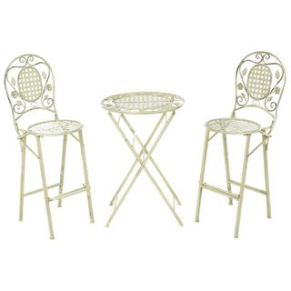 Beliani Ensemble bar de jardin en Métal Rétro BIVIO  