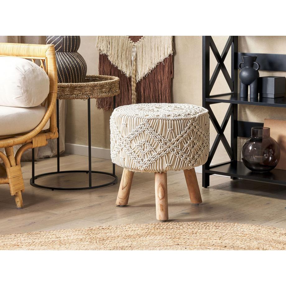 Beliani Repose-pied en Coton Boho MANZAI  