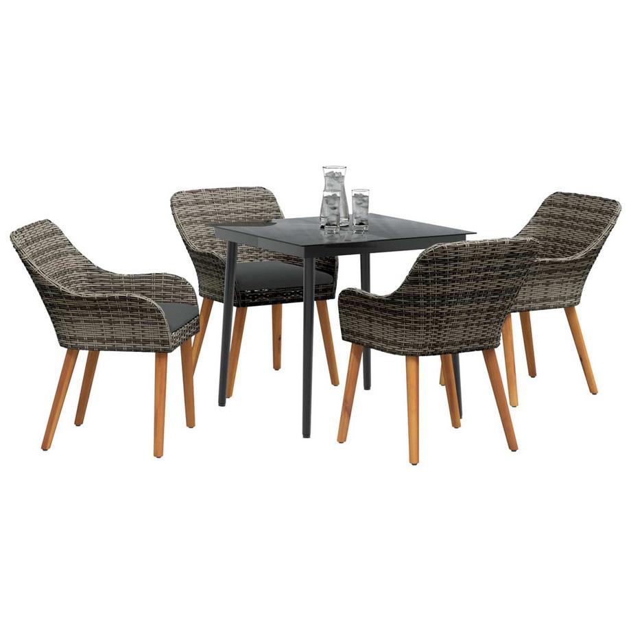 VidaXL Set da Pranzo per Giardino Polyrattan  