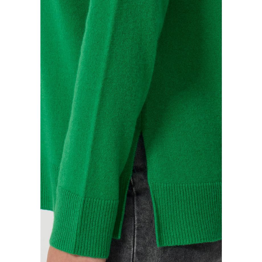 CASH-MERE.CH Maglione Girocollo Cashmere con Spacchi Laterali  