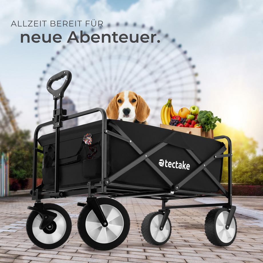 Tectake  Chariot pliable LEON avec poignée téléscopique 