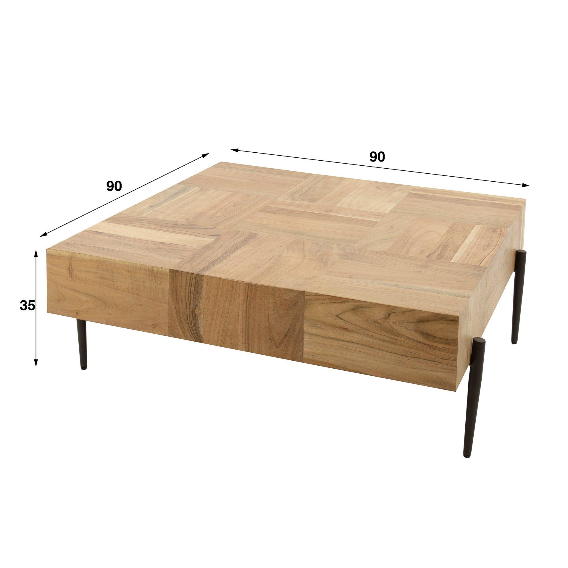 mutoni Table basse Blocks acacia naturel  