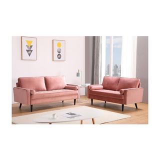 Vente-unique 3SitzerSofa FLEUET Samt Altrosa  