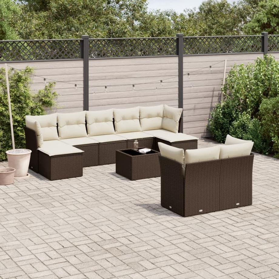 VidaXL set divano da giardino Polirattan  