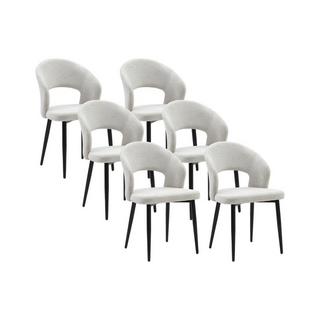 Vente-unique Stuhl 6er-Set - Stoff &es Metall - Grau - NIYAMA  