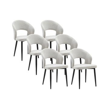 Sedia in Tessuto e Metallo Nero Grigio - Lotto di 6 - NIYAMA