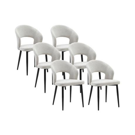 Vente-unique Stuhl 6er-Set - Stoff &es Metall - Grau - NIYAMA  