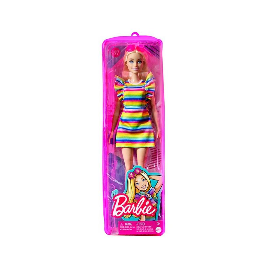 Barbie  Fashionistas Puppe mit abgestuftem Kleid & Hosenträger 