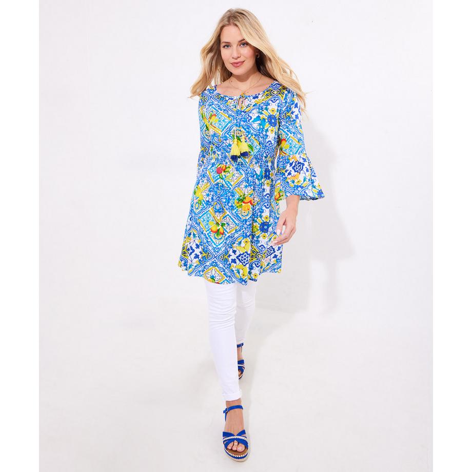 Joe Browns Tunika Geraffte Taille Fruchtiger Kachelprint  