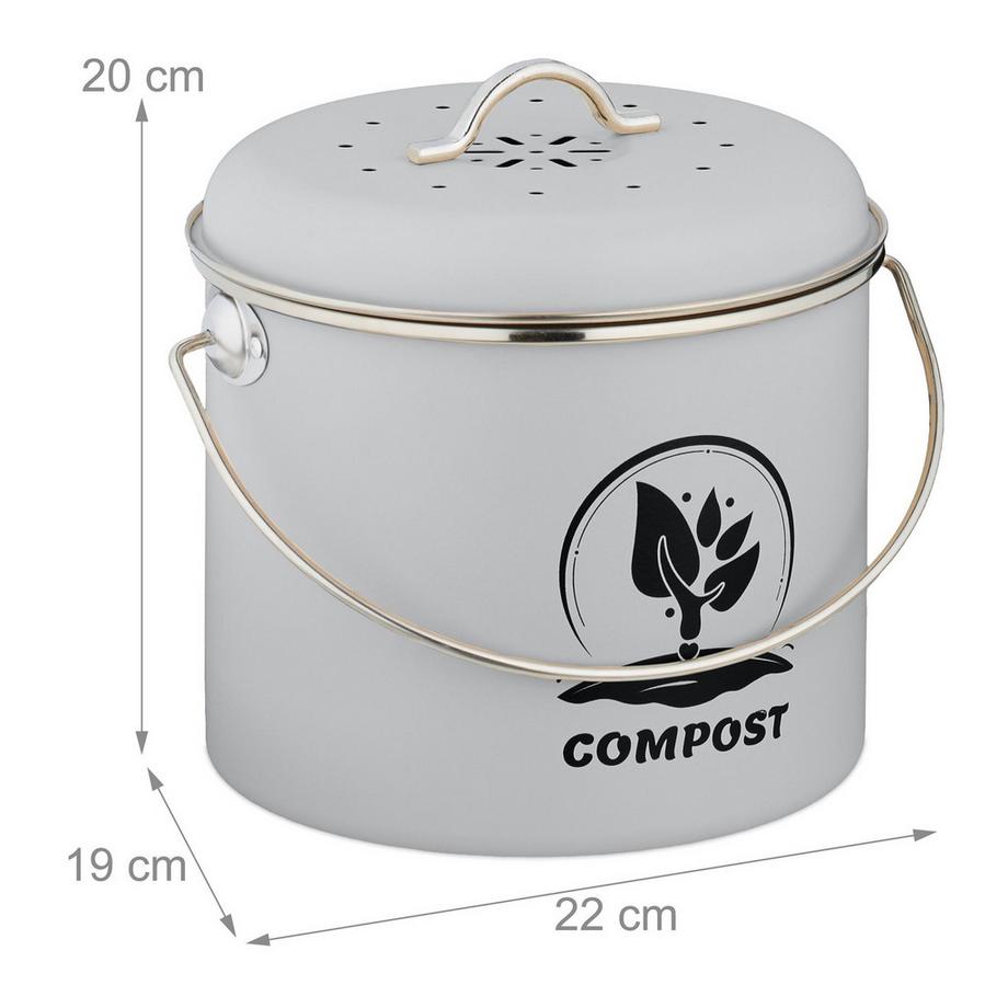 Northix Contenitore per il compost da cucina con filtri  