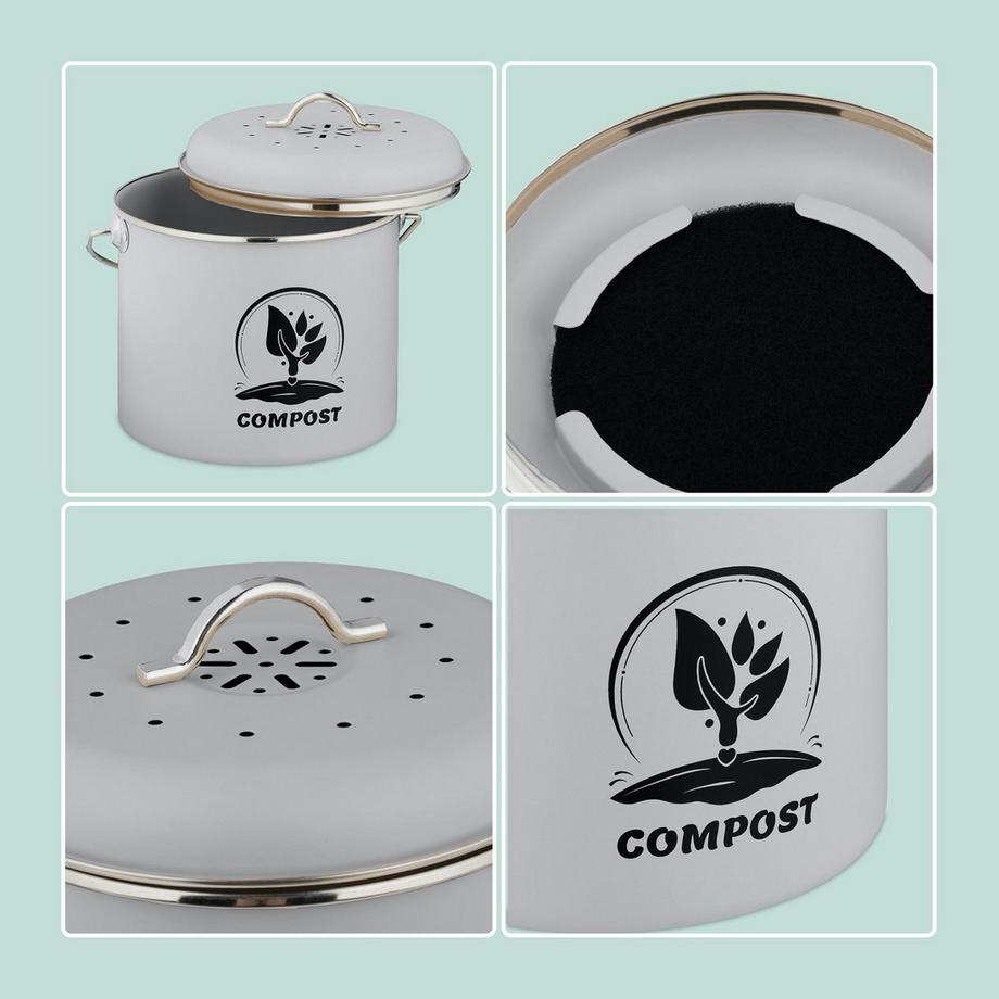 Contenitore per il compost da cucina con filtri