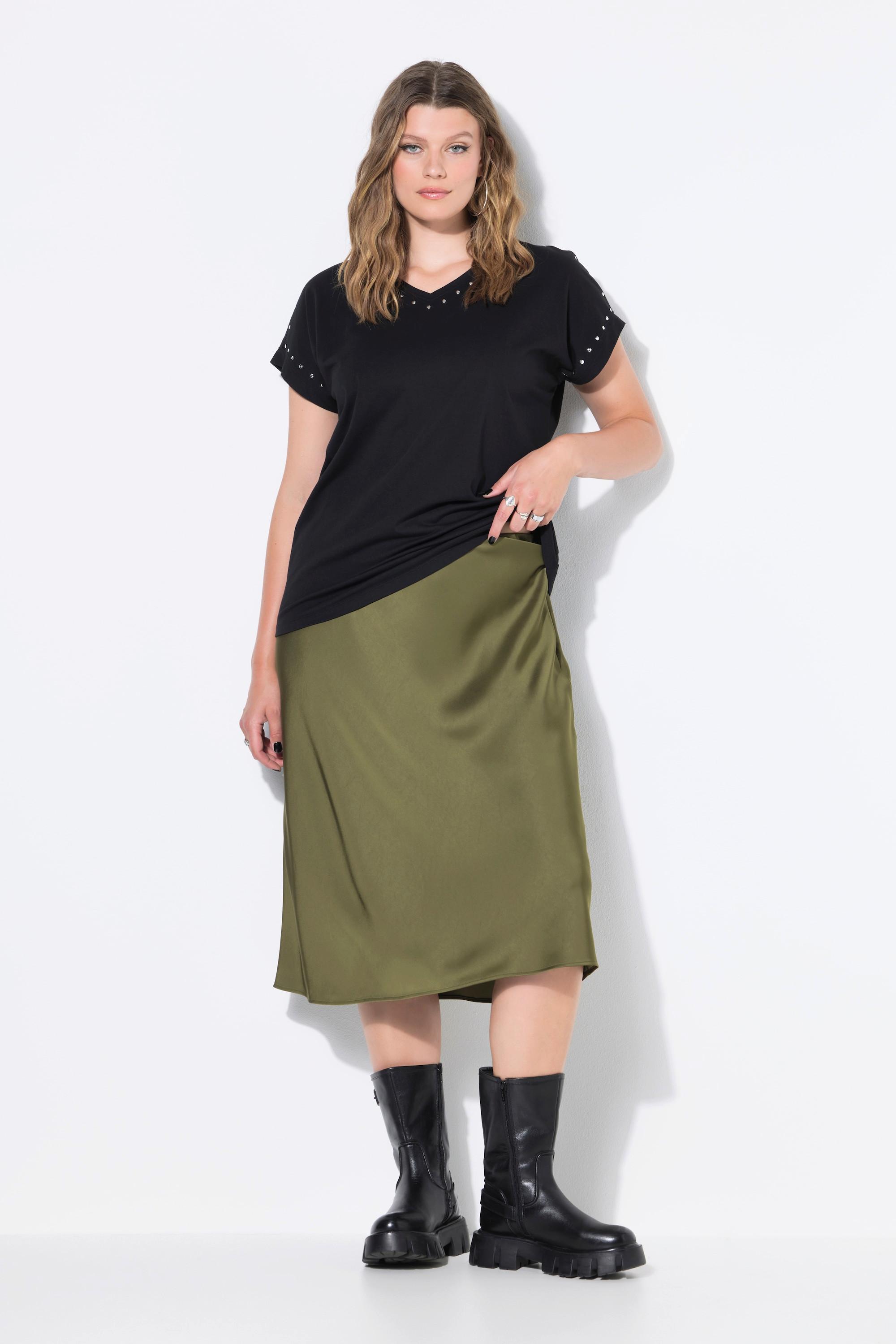 Studio Untold Midi A-Linie Satinrock  