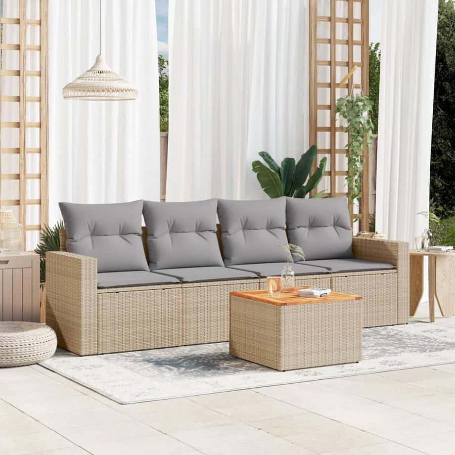 VidaXL Ensemble de canapés de jardin rotin synthétique  