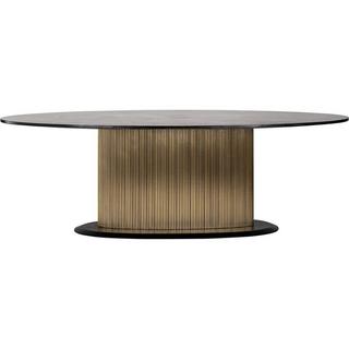 mutoni Table à manger Ironville marbre noir or ovale 235x110  