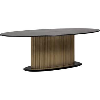 mutoni Table à manger Ironville marbre noir or ovale 235x110  