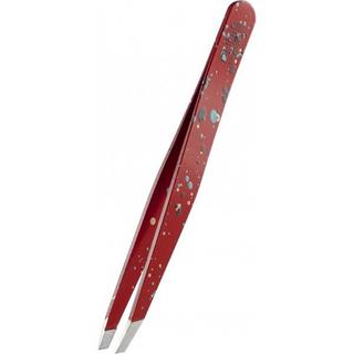 Rubis  Pinzette Actionpainting schräg, rot, Inox 