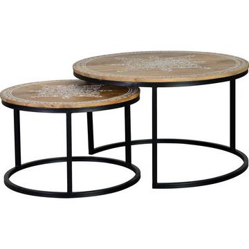 Tavolino mango rotondo (set di 2)