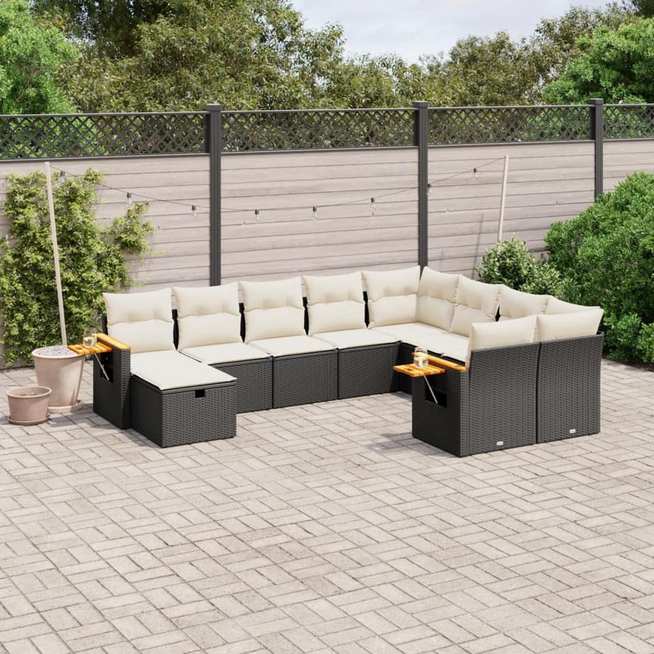 VidaXL Ensemble de canapés de jardin rotin synthétique  