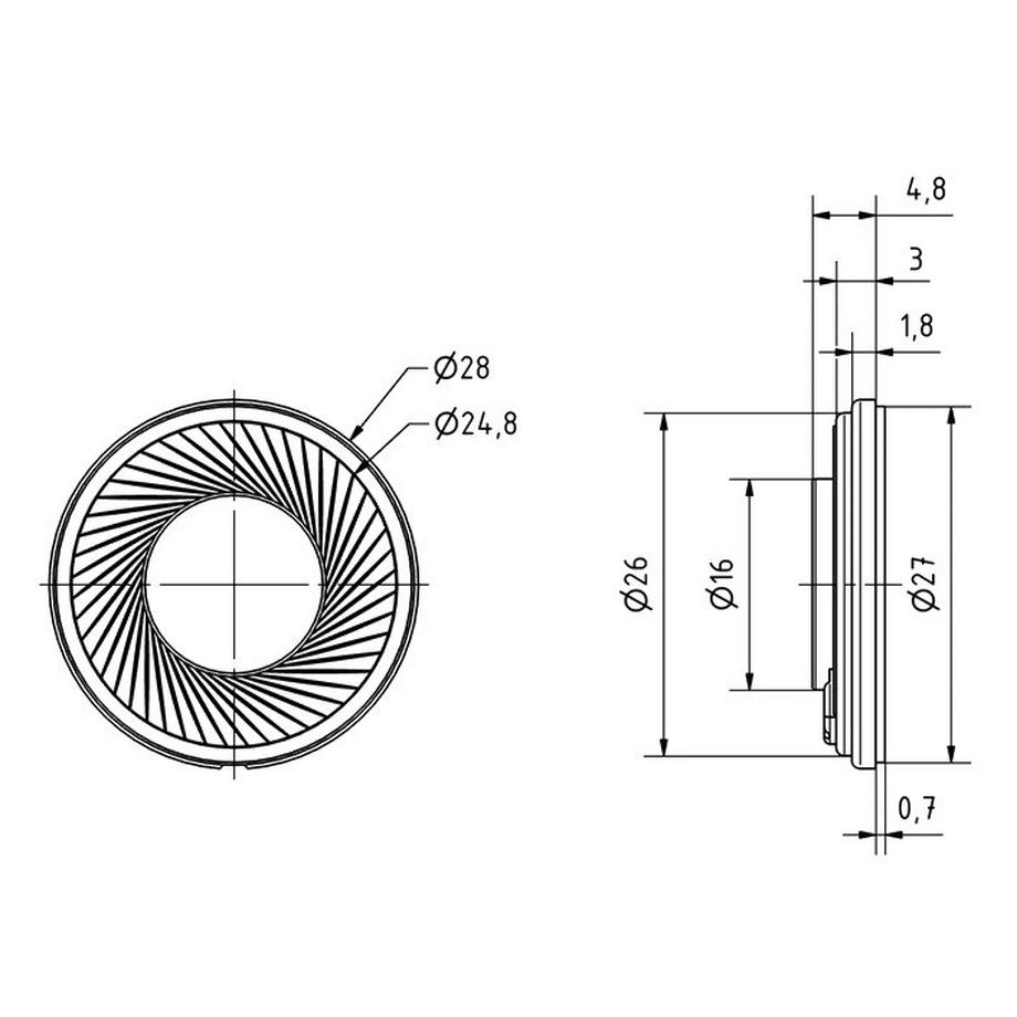 Visaton  Visaton K 28 WP 1 W 1 Stück(e) Breitbandlautsprecher-Treiber 