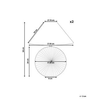 Beliani Set di 2 lampade en Ceramica Classico YUNA  