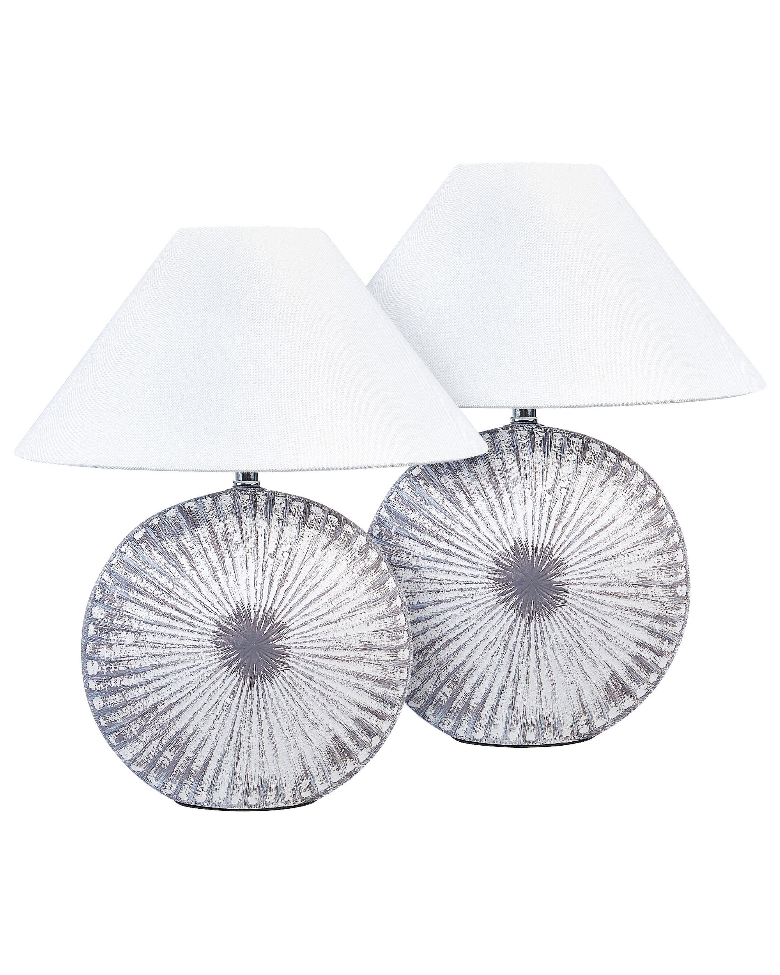 Beliani Lot de 2 lampes de bureau en Céramique Méditerranéen YUNA  