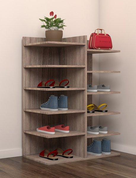 VCM XXL Holz Großer Schuhschrank Schuhkommode Schuhregal Groß Enosa 12 Fächer  