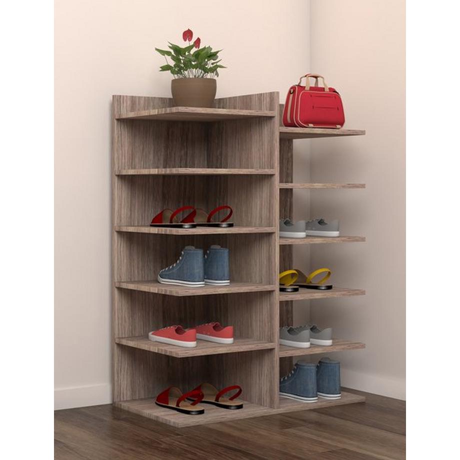 VCM XXL Holz Großer Schuhschrank Schuhkommode Schuhregal Groß Enosa 12 Fächer  