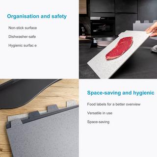 Intirilife Schneidebrett Set 5-teilig mit 4 Brettern und einer Halterung  