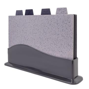 Schneidebrett Set 5-teilig mit 4 Brettern und einer Halterung