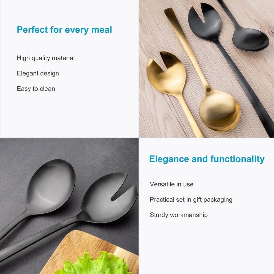 Intirilife  Salatbesteck Set Edelstahl 