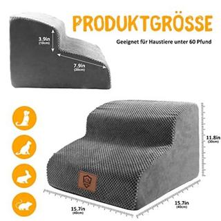 Alopini  wasserdichte Hundetreppe 2 Stufen,Waschbar Leiter Hundetreppe für Kleine Hunde und Katzen, 