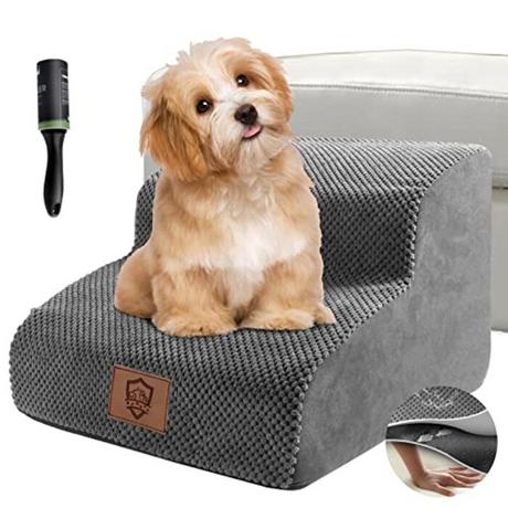 Alopini  wasserdichte Hundetreppe 2 Stufen,Waschbar Leiter Hundetreppe für Kleine Hunde und Katzen, 