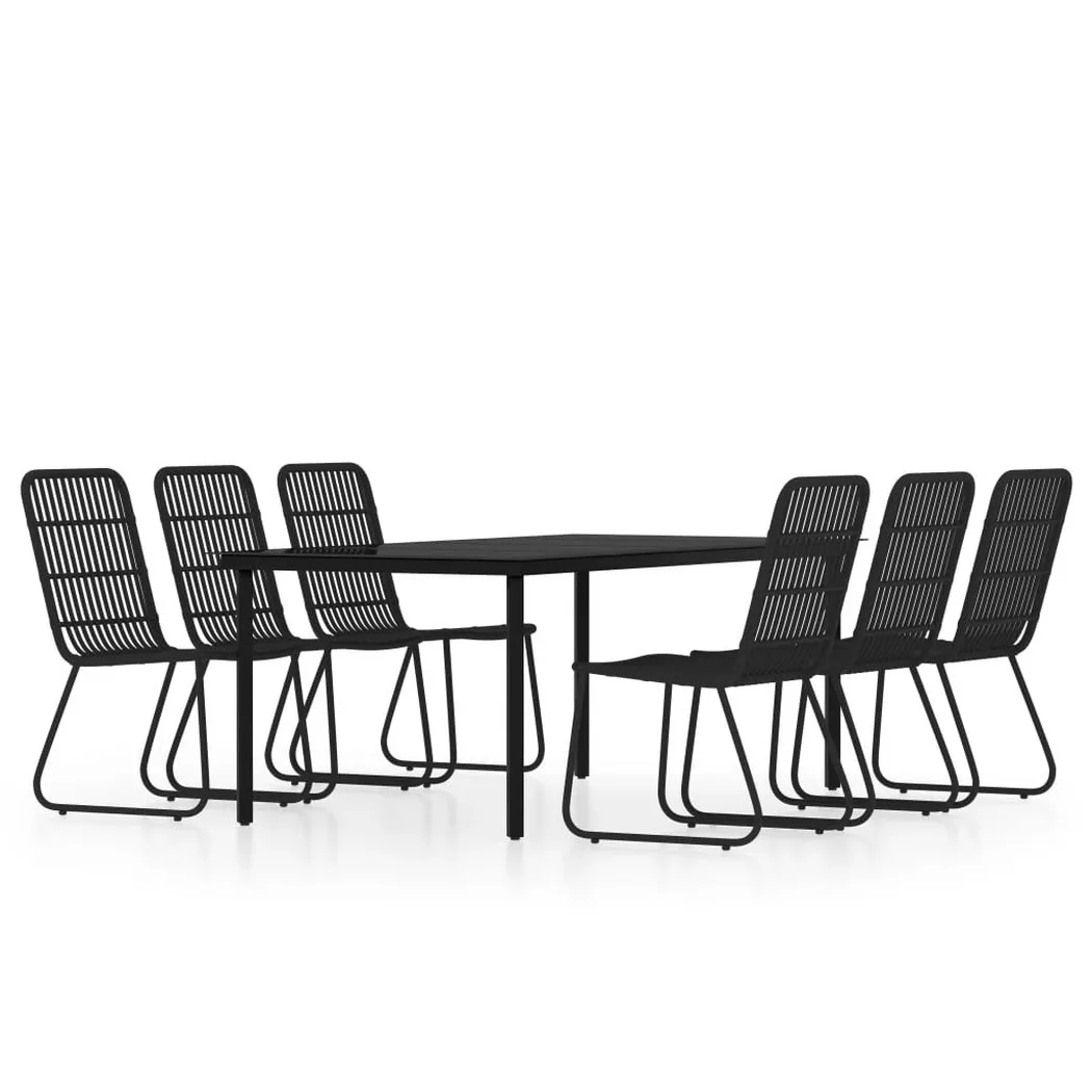 VidaXL - Ensemble de salle à manger acier, One Size, Noir