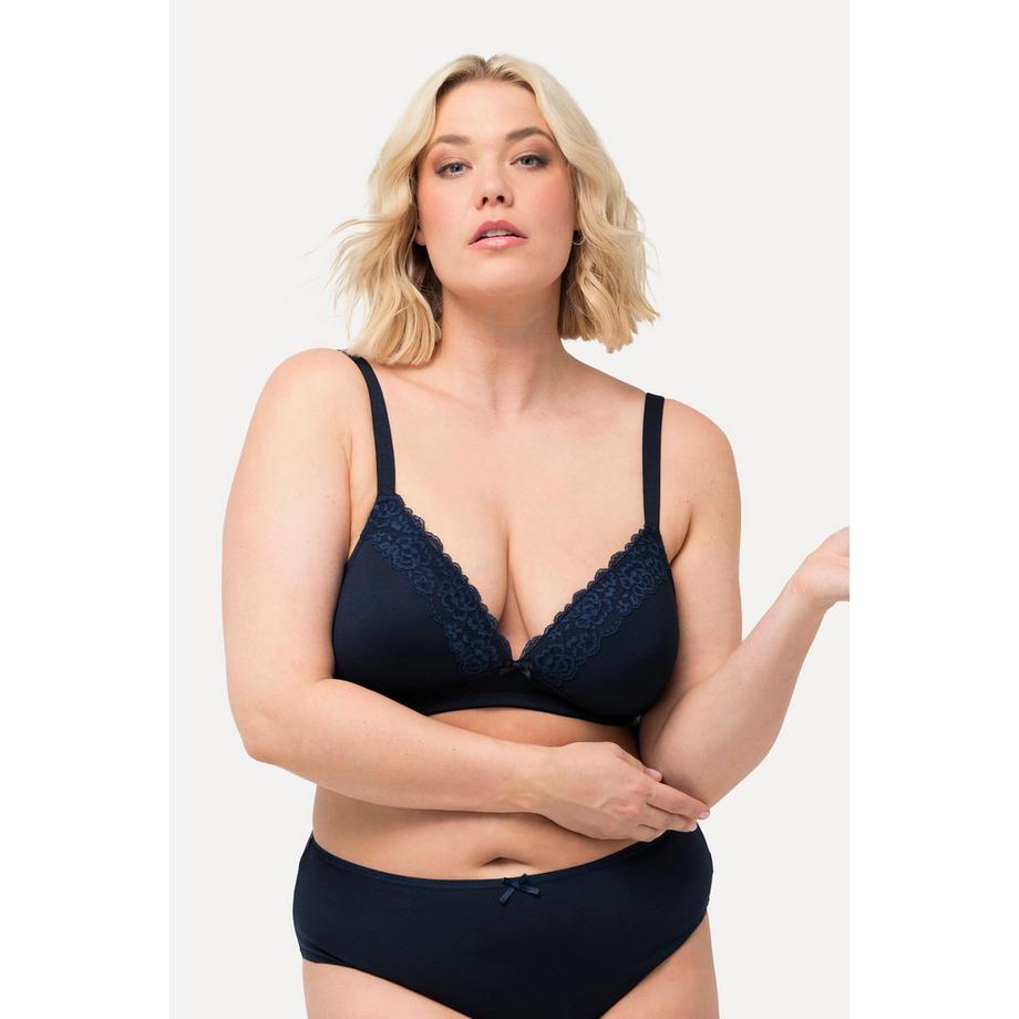 Ulla Popken Reggiseno senza ferretto coppe preformate bordi decorativi  