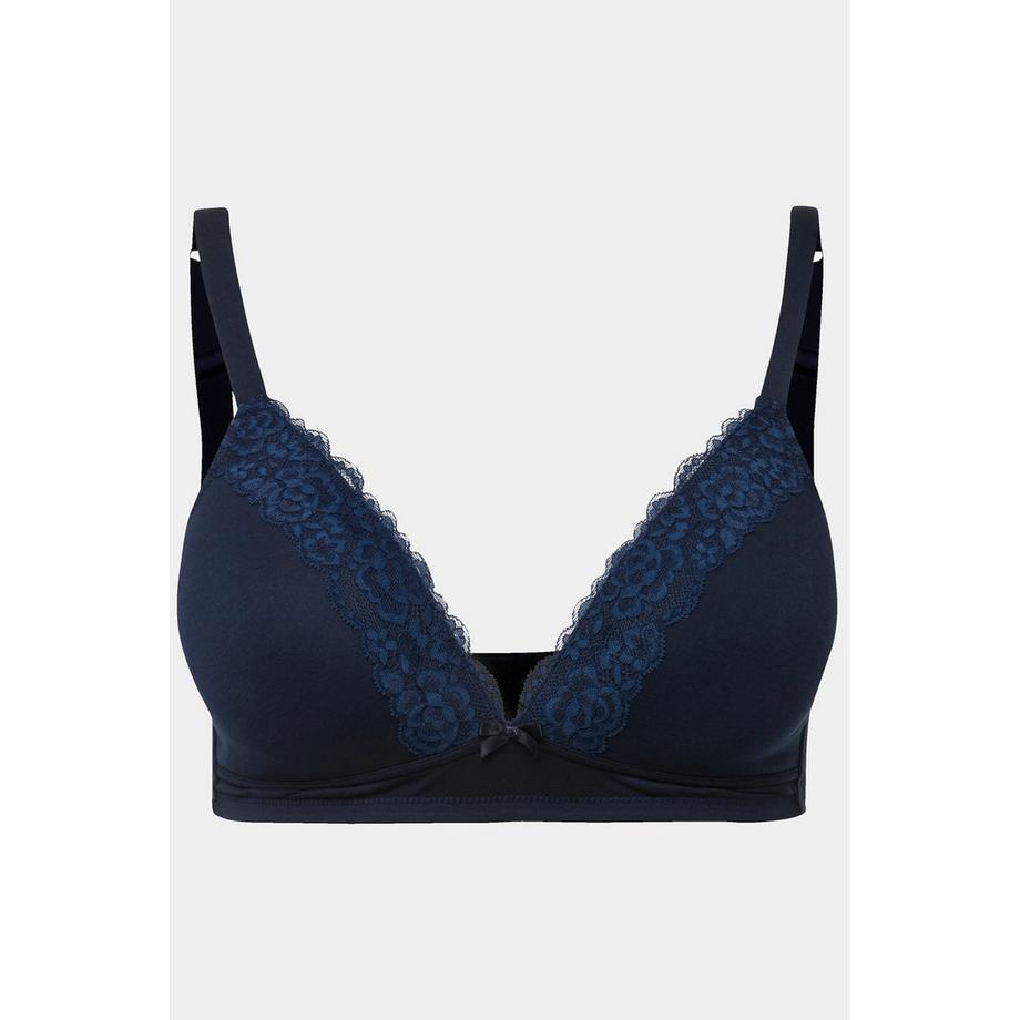 Ulla Popken Reggiseno senza ferretto coppe preformate bordi decorativi  