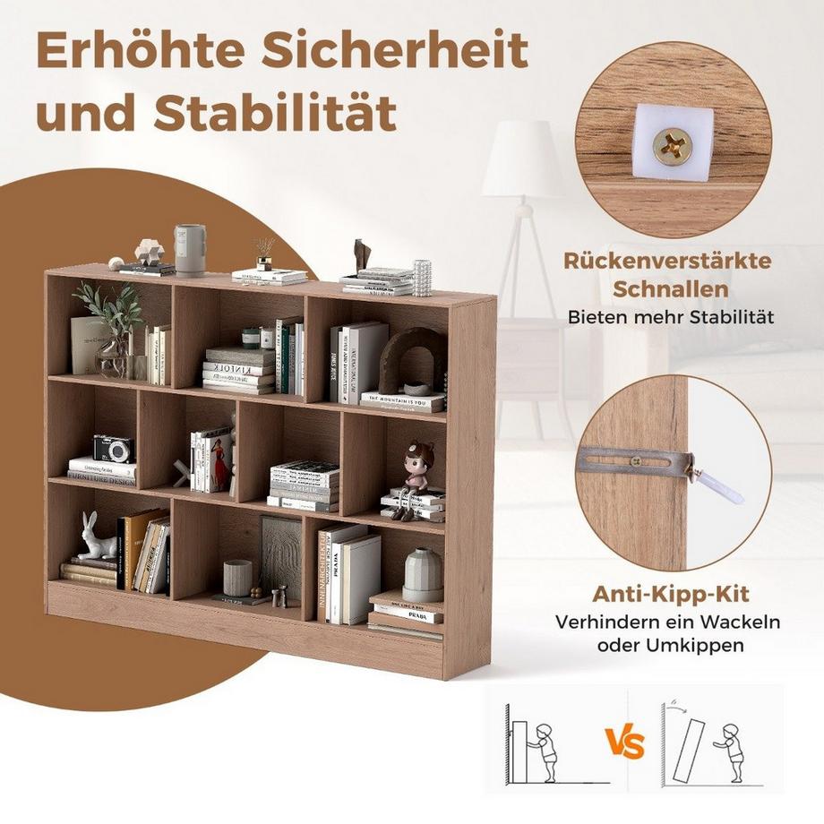 Northix Bücherregal mit 10 Fächern  