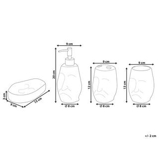 Beliani Set accessoires de salle de bain en Dolomite Moderne BARINAS  