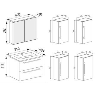 VCM 5-pièces meuble de salle de bain céramique Badinos  