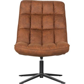 Fauteuil pivotant Dirkje simili cuir cognac