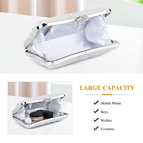 Only-bags.store Pailletten Strass Clutch Abendtasche mit Kette  