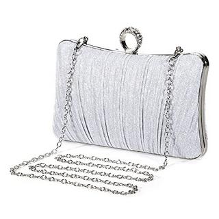 Only-bags.store Pailletten Strass Clutch Abendtasche mit Kette  