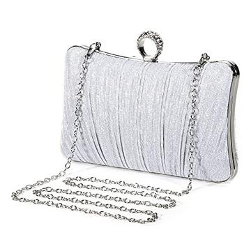 Kupplung Pailletten Handtasche Strass Abendtasche mit Kette Glänzende Brauttasche Elegante Brieftasche Tasche