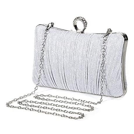 Only-bags.store Pailletten Strass Clutch Abendtasche mit Kette  