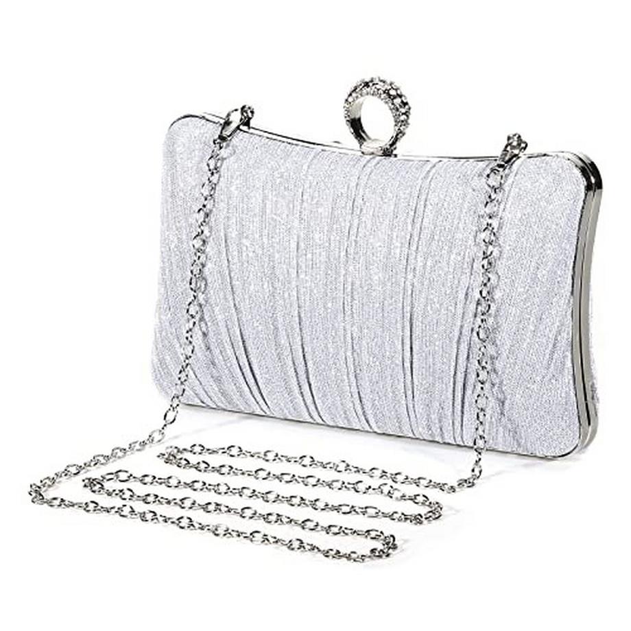 Only-bags.store Pailletten Strass Clutch Abendtasche mit Kette  