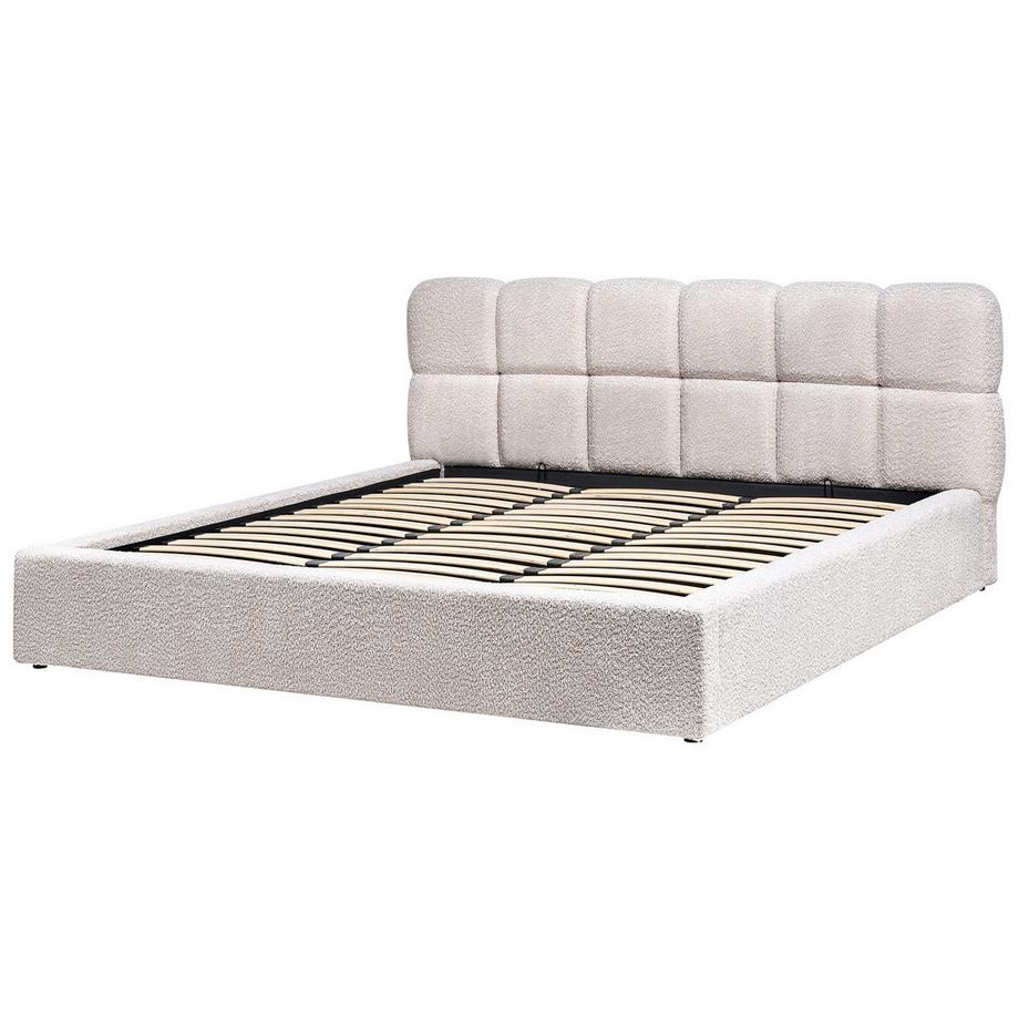 Beliani Letto contenitore en Bouclé  BASTON  